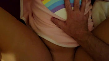Daddy sticks his cock into his daughter while changing diaper
